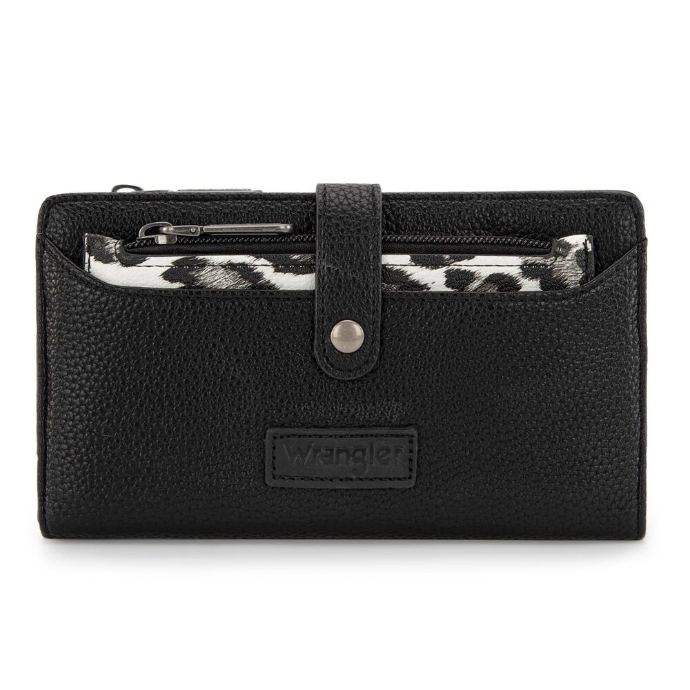 8748 X Wrangler Black Wallet Leopard Print Wallets, Card Cases & Money